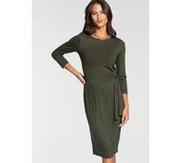 Laura Scott Three-Quarter Sleeve Jersey Dress Green
