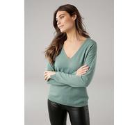 Laura Scott V-Neck Cashmere Jumper Green