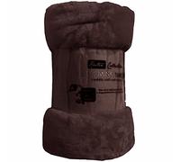 Laura Secret Fleece Faux Fur Roll Mink THROW Throws/Bed Blanket Beautiful Colours (Double, Brown)