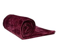 Laura Secret Fleece Faux Fur Roll Mink THROW Throws/Bed Blanket Beautiful Colours (Double, Plum)
