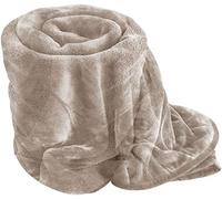 Laura Secret Fleece Faux Fur Roll Mink THROW Throws/Bed Blanket Beautiful Colours (King, Tan)