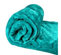 Laura Secret Fleece Faux Fur Roll Mink THROW Throws/Bed Blanket Beautiful Colours (King, Teal)