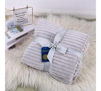 LAURA SECRET HOME Chunky Rib Sofa Bed Throws Soft Warm Blanket Gifts Double King Sizes (Silver, 150X200)