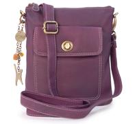 Catwalk Collection Handbags - Small Leather Cross Body Bag For Women - Adjustable Detachable Shoulder Strap - Laura - Purple