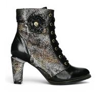 Laura Vita Alcbaneo 173 Women’s Leather Floral Lace-Up Ankle Boots