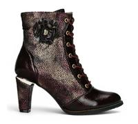 Laura Vita Alcbaneo 173 Women’s Leather Floral Lace-Up Ankle Boots