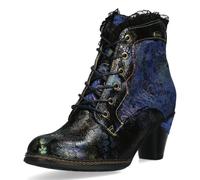 Laura Vita Alcizeeo 190 Women's Lace-Up Ankle Boots with Playful Details, blue, 7 UK