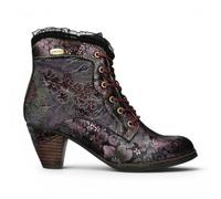 Laura Vita Alcizeeo Women's Floral Gothic Victorian Leather Ankle Boots