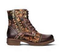 Laura Vita Anitao Women's Floral Gothic Victorian Leather Ankle Boots