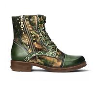 Laura Vita Anitao Women's Floral Gothic Victorian Leather Ankle Boots
