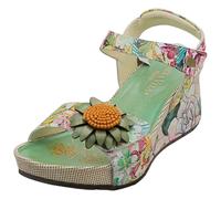 Laura Vita Barry 36 Womens Wedge Sandals in Green Multicolour - 6 UK