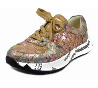 Laura Vita BURTON05 Women's Sneakers in Leather and Fabric, Multi-Colour, Removable Footbed,