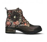 Laura Vita Cocrailo-47 Women's Gothic Floral Bronze Leather Lace-Up Boots