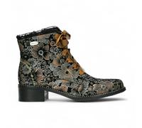 Laura Vita Emcmao-45 Brown Floral Womens Gothic Victorian Leather Ankle Heeled Boots - Brown - UK 5 | EU 38 | US 8