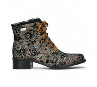 Laura Vita Emcmao-45 Brown Floral Womens Gothic Victorian Leather Ankle Heeled Boots - Size EU 38