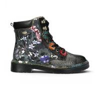 Laura Vita Incaso-39 Women's Gothic Floral Leather Lace-Up Ankle Boots