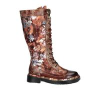 Laura Vita Incaso-50 Women's Gothic Victorian Floral Leather Lace-Up Boots
