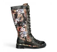 Laura Vita Incaso-50 Women's Gothic Victorian Floral Leather Lace-Up Boots
