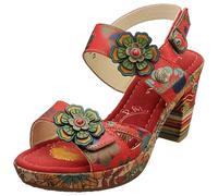 Laura Vita Nellao 15 Womens Wedge Sandals in Red Multicolour - 4 UK