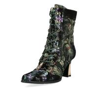 Laura Vita Women's Ankle Boots Toe Cap Stiletto Heel Shimmer Effect OANELO 03, Green, 7 UK