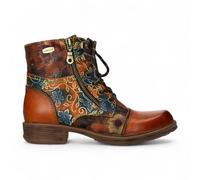 Laura Vita Women's Anita 006 Floral Gothic Victorian Leather Ankle Boots in Brown | Size: 5 laura vita Brown 5