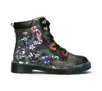 Laura Vita Womens Gothic Victorian Floral Black Leather Lace-Up Boots - Incaso-39 - Size EU 39