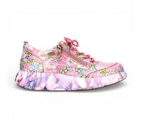 Laura Vita Womens Nikito 62 Rose Pink Floral Leather Trainers Platform Sneaker Shoes - Size EU 38
