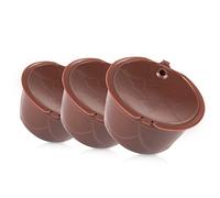 LAURAG 3PCS Reusable Coffee Pods Refillable Coffee Capsules Compatible with Dolce Gusto Refillable Coffee Filters with Brush Gift for Coffer Lovers