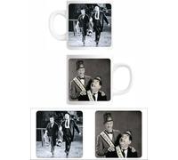 Laurel and Hardy Classic Comedy Duo Ceramic Coffee Mug, White, Vintage Black and White Photo Featuring the Greatest Comedy Duo of All time.