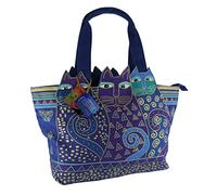 Laurel Burch Indigo Cats Large Cutout Shoulder Tote (Indigo Cats)