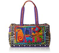 Laurel Burch Medium Satchel Zipper Top 15-Inch by 5-Inch by 10-Inch, Dog Tails Patchwork