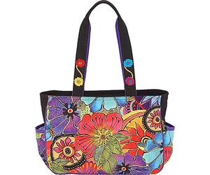 Laurel Burch Medium Tote 14.5"X4"X10"-Floral