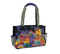 Laurel Burch Medium Tote 14.5"X4"X10"-Whiskered Cats