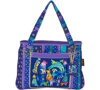 Laurel Burch Medium Tote, 15 by 11-inch, Mythical Dogs