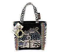 Laurel Burch Medium Tote Zipper Top 9"X9"X3"-Spotted Cats