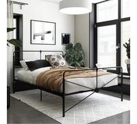 laurel metal king size bed in black
