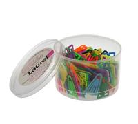 Laurel Plastiklips Reusable & Recyclable Paperclips - Assorted 35mm Tub of 200
