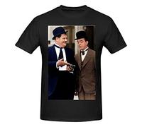 Laurel T-Shirt Hardy T-Shirt Novelty Short-Sleeved Summer 3D Printing Round Neck T-Shirt Shirt Unisex Teens Sports Top S-3XL Black
