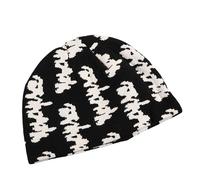 LaurelTree Crochet Hats for Women Vintage Beanies Women Fox Hat Grunge Accessories Slouchy Beanies for Women, Black, womens