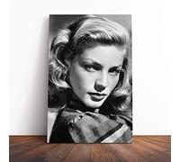 Lauren Bacall Canvas Wall Art Print 24x16 Inch | Ready to Hang, Gallery Wrapped, Fade-Resistant Inks, Securely Packaged, UK Made