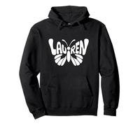 Lauren Butterfly - Personalized Cute Name Word Art Pullover Hoodie