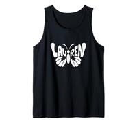 Lauren Butterfly - Personalized Cute Name Word Art Tank Top