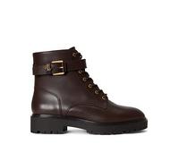Lauren by Ralph Lauren Allyson Calfskin Logo & Keeper Bootie, Brown, Size 3, Women Brown