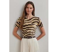 Lauren by Ralph Lauren Eyelah Short Sleeve Jumper - Brown, Brown, Size L, Women Brown