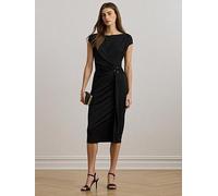 Lauren by Ralph Lauren Gervas Short Sleeve Dress - Black, Black, Size 10, Women Black