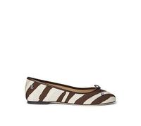 Lauren by Ralph Lauren Jayna Zebra-Print Canvas Flats, Brown, Size 6, Women Brown