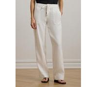 Lauren by Ralph Lauren Jovonie Wide Leg Trousers - Cream, Cream, Size 10, Women Cream