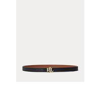 Lauren by Ralph Lauren Leather Skinny Belt - Black, Black, Size L, Women Black