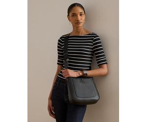 Lauren by Ralph Lauren Pebbled Leather Small Cameryn Crossbody, Black, Women Black