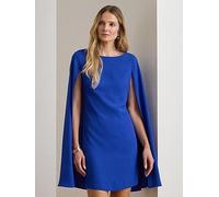 Lauren by Ralph Lauren Petra Cape Georgette Cocktail Mini Dress, Blue, Size 14, Women Blue